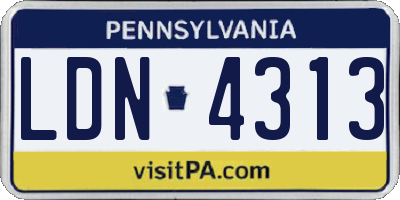 PA license plate LDN4313