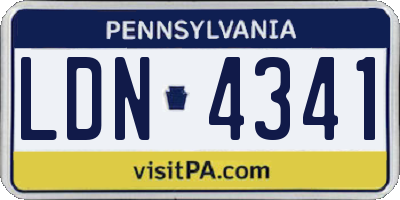 PA license plate LDN4341