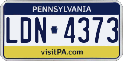 PA license plate LDN4373