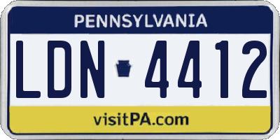PA license plate LDN4412