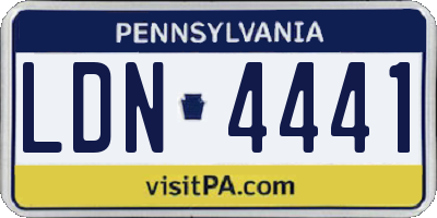 PA license plate LDN4441