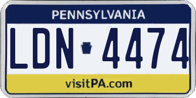 PA license plate LDN4474