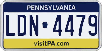 PA license plate LDN4479
