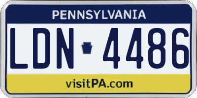PA license plate LDN4486