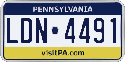 PA license plate LDN4491