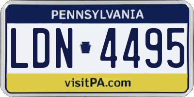 PA license plate LDN4495