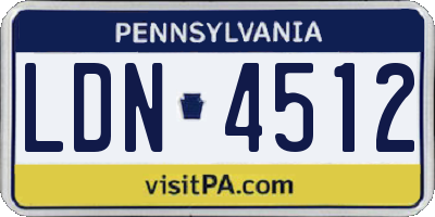 PA license plate LDN4512
