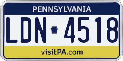 PA license plate LDN4518