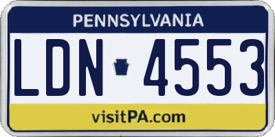 PA license plate LDN4553