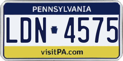 PA license plate LDN4575