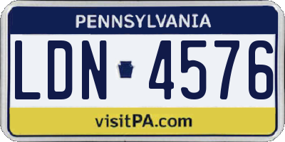 PA license plate LDN4576