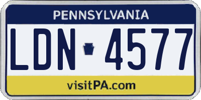 PA license plate LDN4577