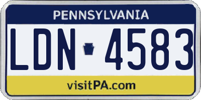 PA license plate LDN4583
