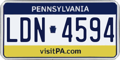 PA license plate LDN4594