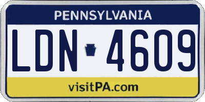 PA license plate LDN4609
