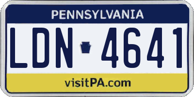 PA license plate LDN4641