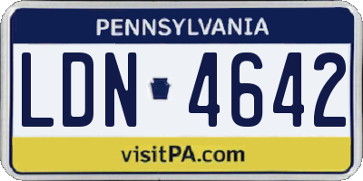 PA license plate LDN4642