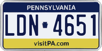 PA license plate LDN4651