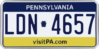 PA license plate LDN4657