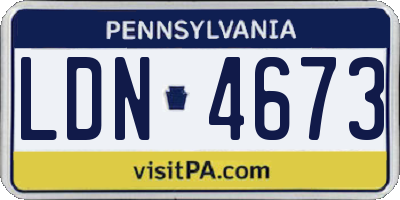 PA license plate LDN4673