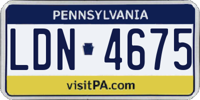 PA license plate LDN4675