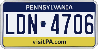 PA license plate LDN4706