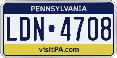 PA license plate LDN4708