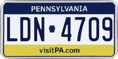 PA license plate LDN4709