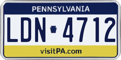 PA license plate LDN4712