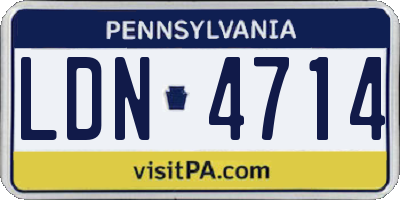 PA license plate LDN4714