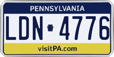 PA license plate LDN4776