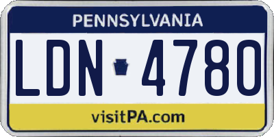 PA license plate LDN4780