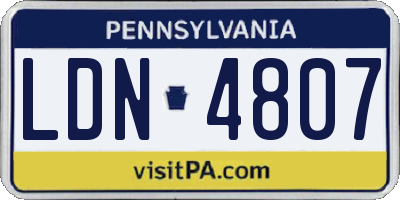 PA license plate LDN4807