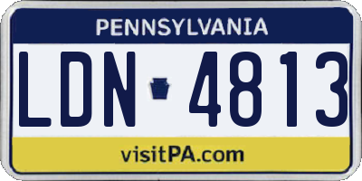 PA license plate LDN4813