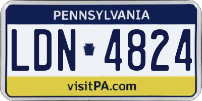 PA license plate LDN4824