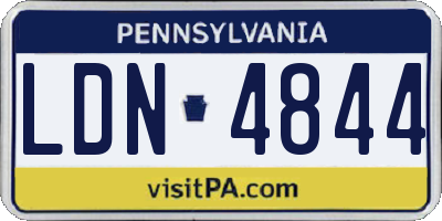 PA license plate LDN4844