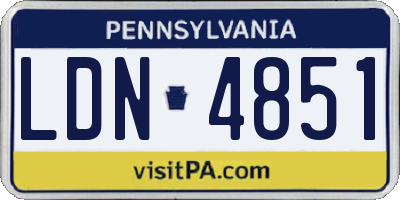 PA license plate LDN4851