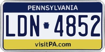 PA license plate LDN4852