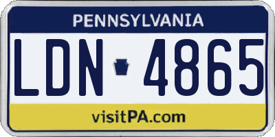 PA license plate LDN4865