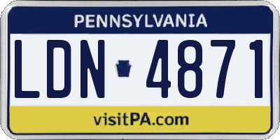 PA license plate LDN4871