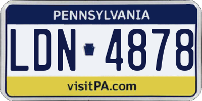 PA license plate LDN4878