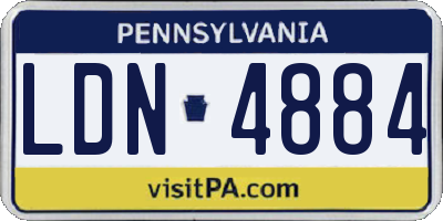 PA license plate LDN4884