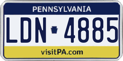 PA license plate LDN4885