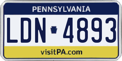 PA license plate LDN4893