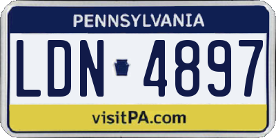 PA license plate LDN4897