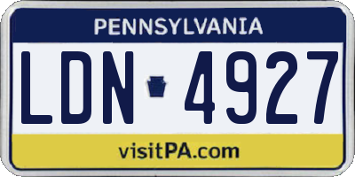 PA license plate LDN4927