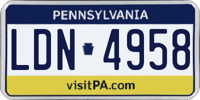 PA license plate LDN4958