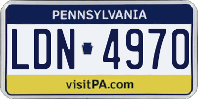 PA license plate LDN4970