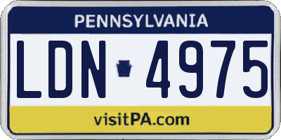 PA license plate LDN4975