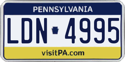 PA license plate LDN4995
